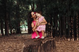 Mother with child in nature